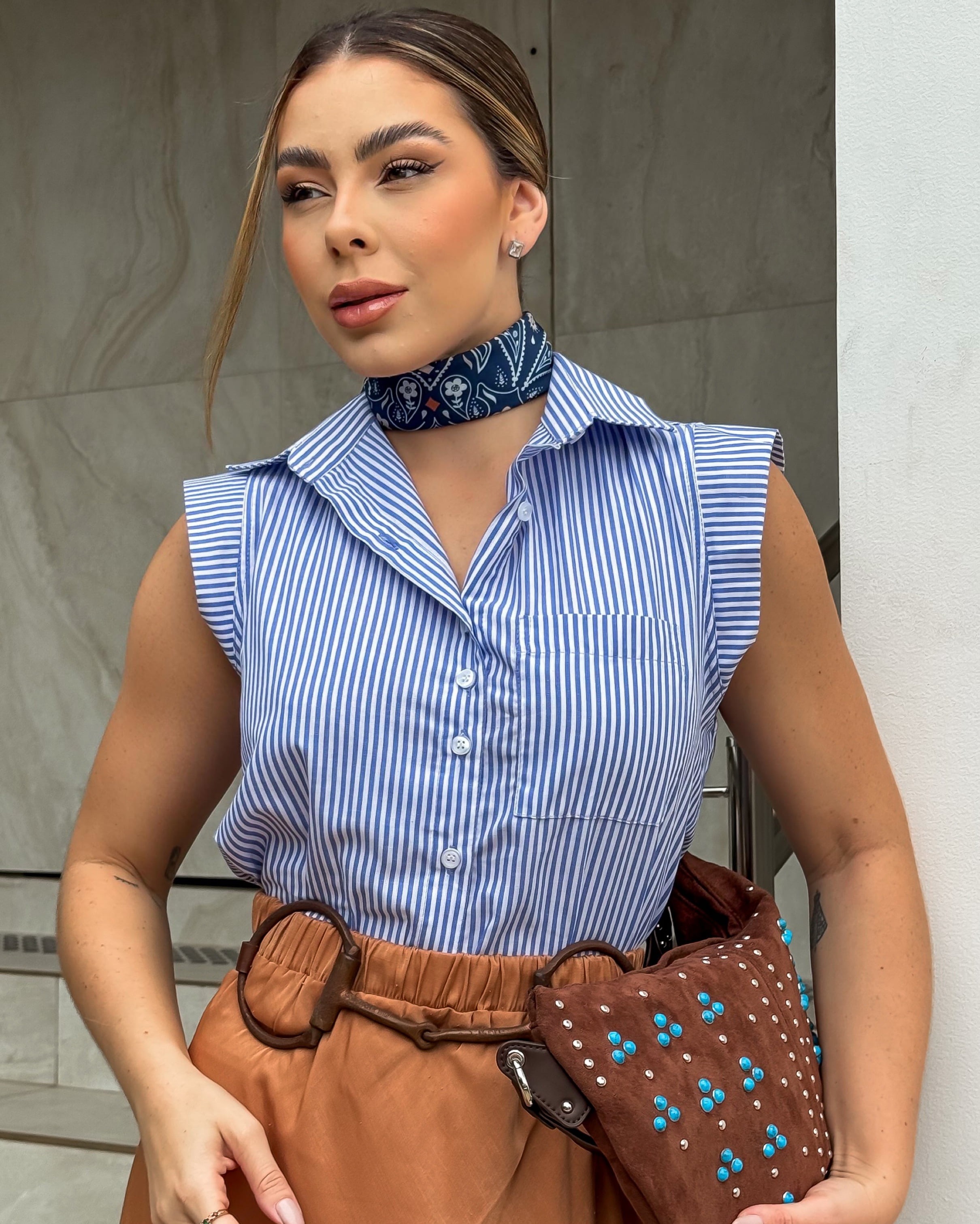 Camis social feminina manga curta