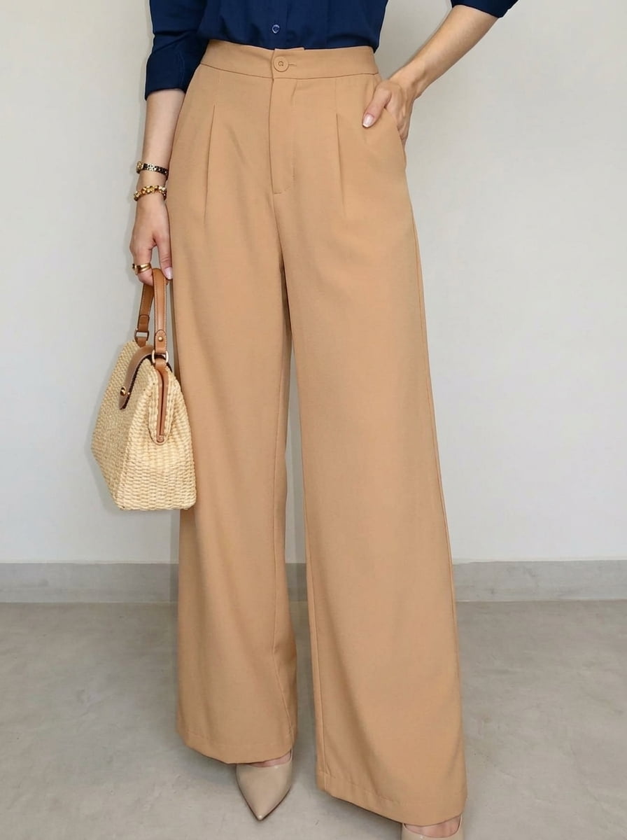 CALÇA ALFAIATARIA FEMININA BEGE