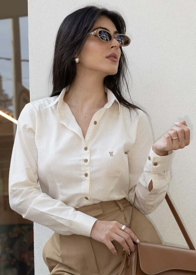 Camisa social feminina manga longa Ágata Uma das queridinhas