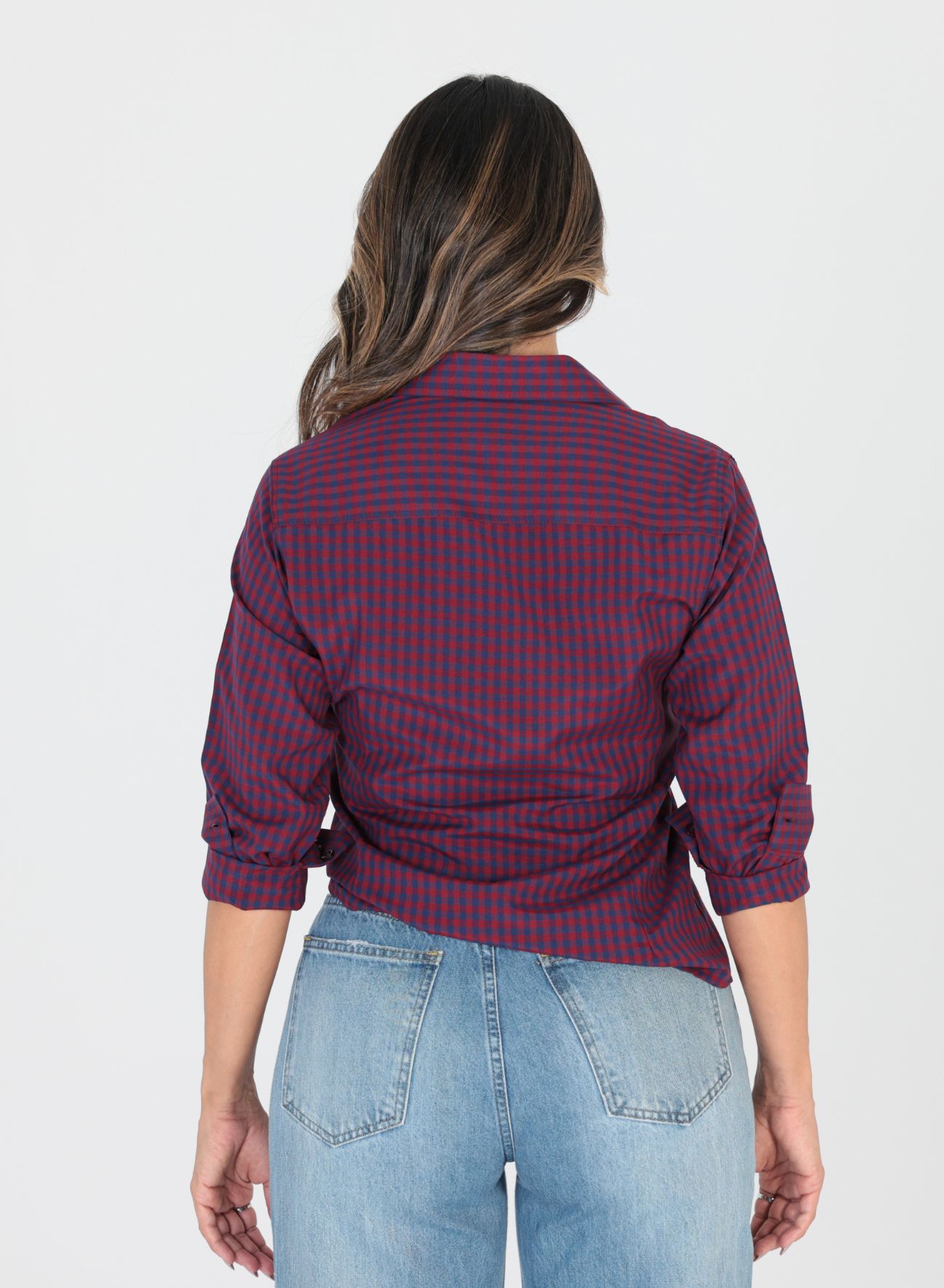 Camisa xadrez best sale vinho feminina