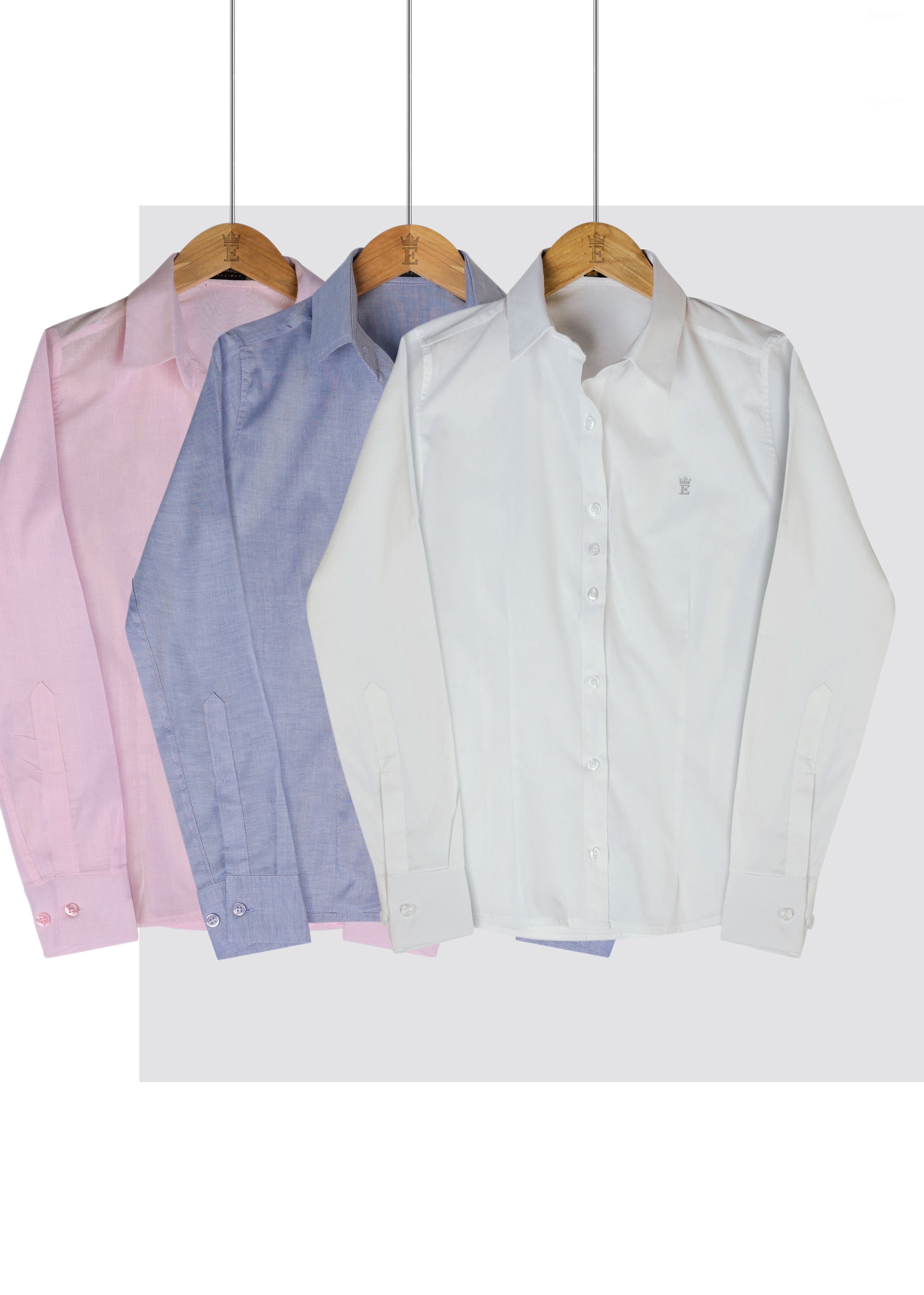 KIT   1   - CAMISAS FEMININAS SOCIAIS MANGA LONGA 3 UNIDADES