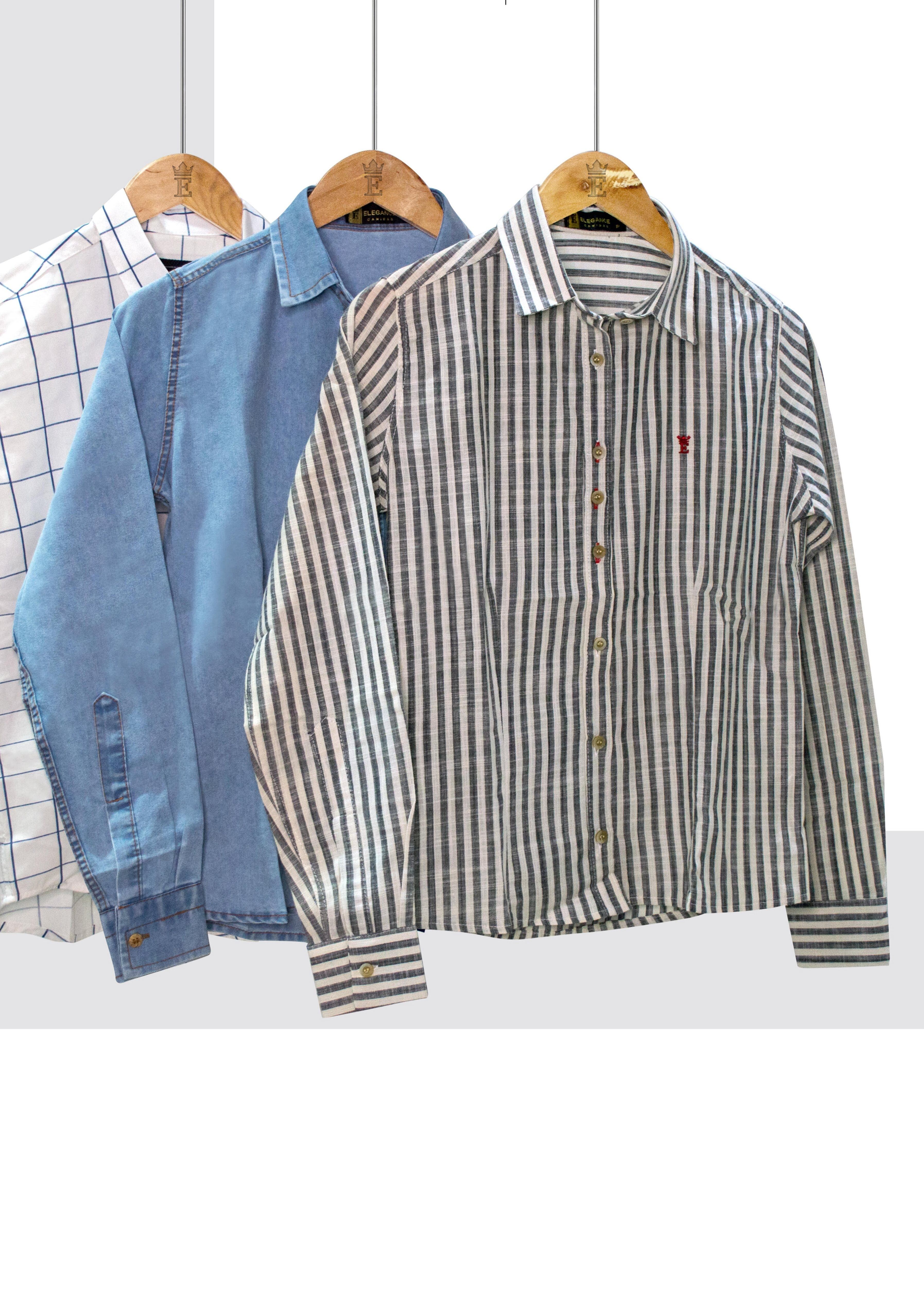 KIT MARAZION -  3 CAMISAS FEMININAS SOCIAIS MANGA LONGA 