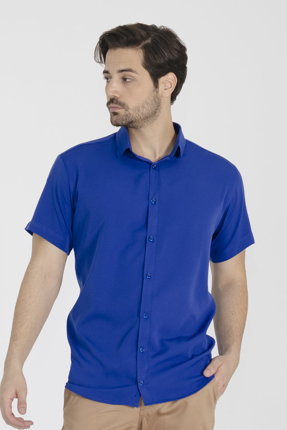 Camisa Azul Manga Curta Masculino ADULTO - ESTADUAL DA BAHIA
