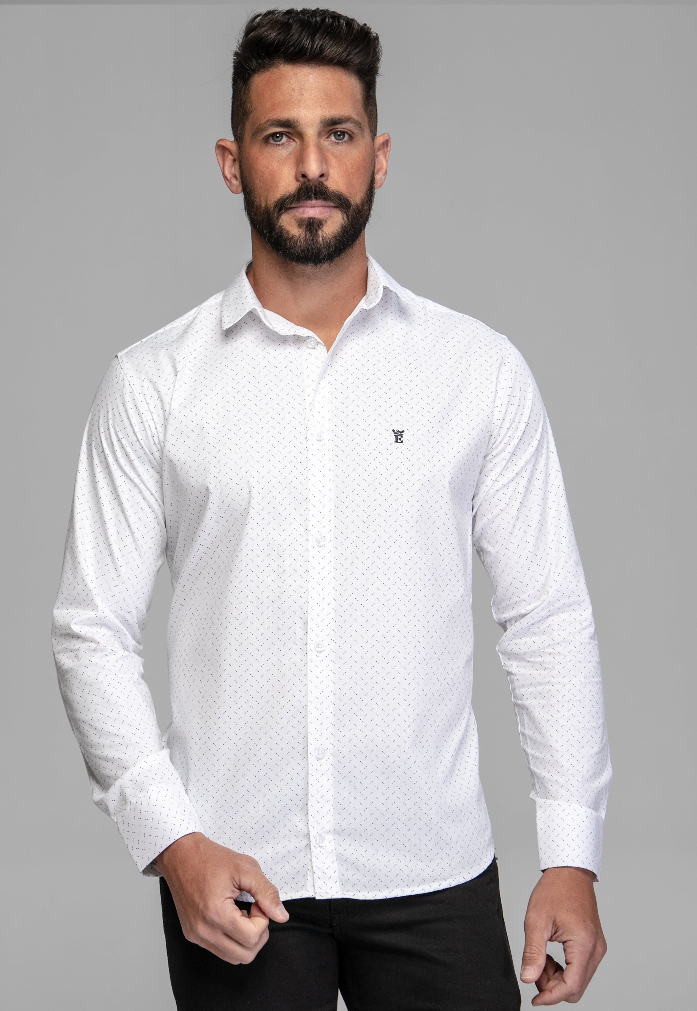 Camisa Masculina Social Slim Fit Manga Longa Bangkok Premium DistribuiÇÕes 