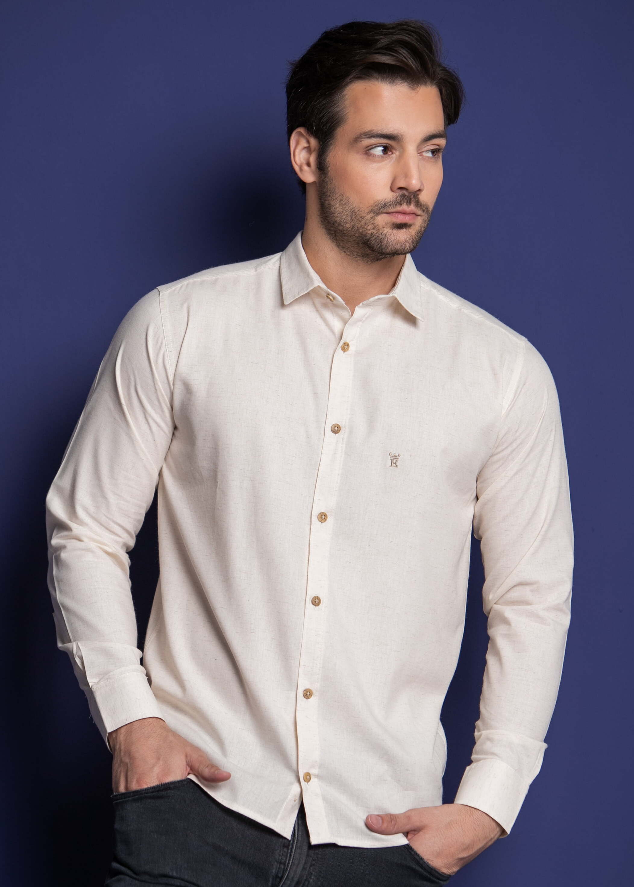 Curta Masculina Slim Fit Loja De Camisa Social Camisa Manga Curta