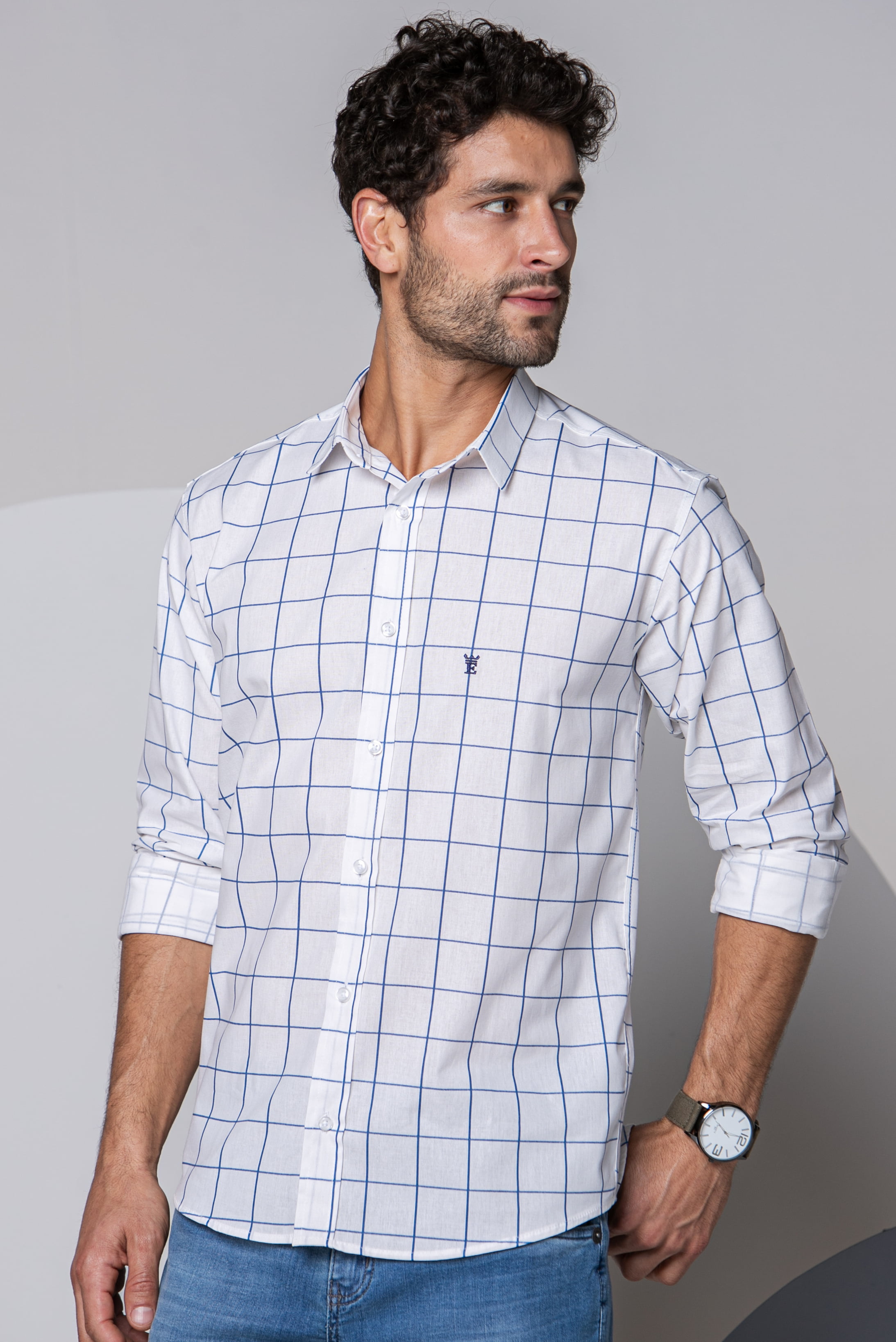 Camisa Social Louis Vuitton Masculina Xadrez - Kimarca