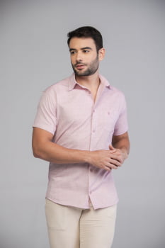 CAMISA MASCULINA TRADICIONAL  MANGA CURTA CHAMBRAY DENVER - Cópia (1)