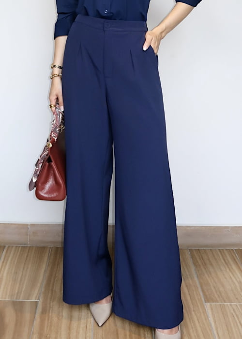 CALÇA ALFAIATARIA FEMININA AZUL MARINHO CALÇA ALFAIATARIA FEMININA AZUL MARINHO