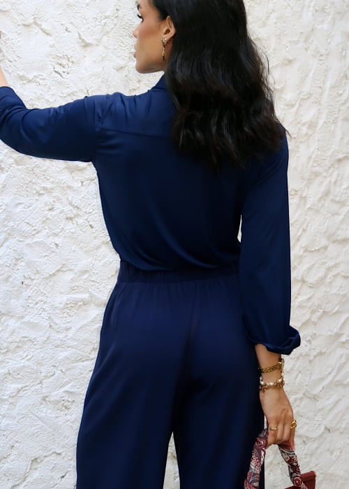 CALÇA ALFAIATARIA FEMININA AZUL MARINHO