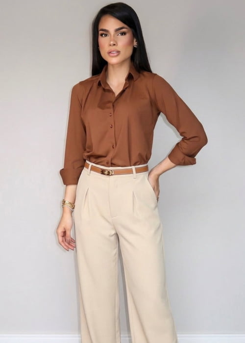 CALÇA ALFAIATARIA FEMININA OFF WHITE