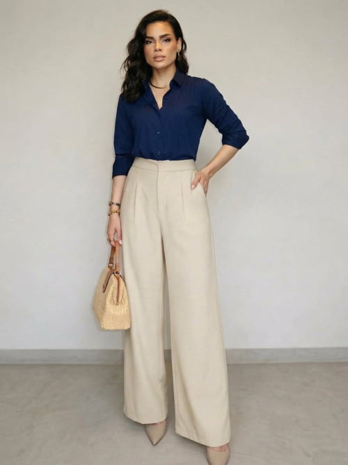 CALÇA ALFAIATARIA FEMININA OFF WHITE CALÇA ALFAIATARIA FEMININA OFF WHITE