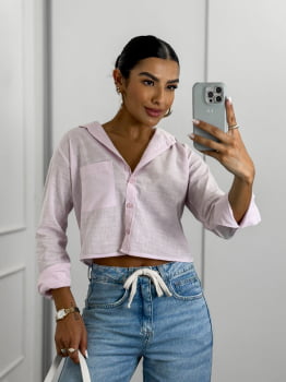 CAMISA CROPPED FEMININA FLAME ROSA