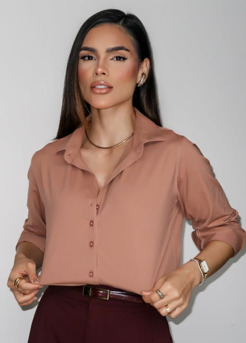 CAMISA FEMININA SOCIAL MANGA LONGA ULTRA TECH AVELÃ