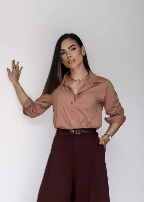 CAMISA FEMININA SOCIAL MANGA LONGA ULTRA TECH AVELÃ