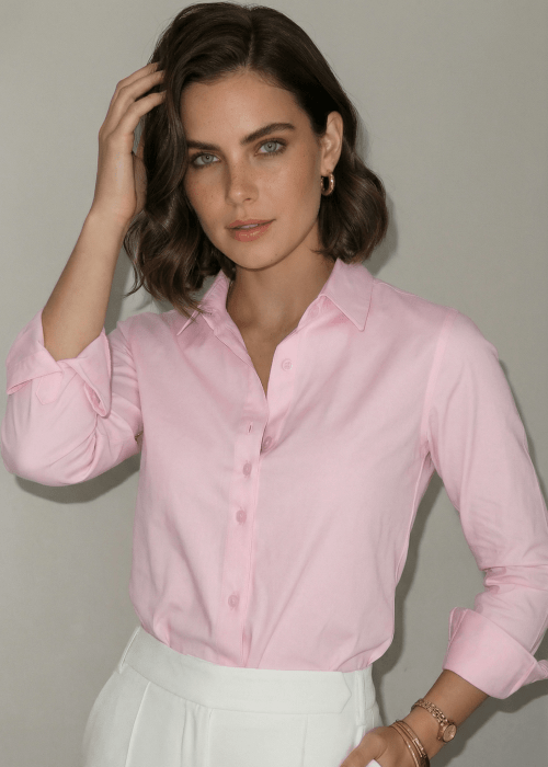 CAMISA FEMININA SOCIAL MANGA LONGA ULTRA TECH ROSA CLARO CAMISA FEMININA SOCIAL MANGA LONGA ULTRA TECH ROSA CLARO