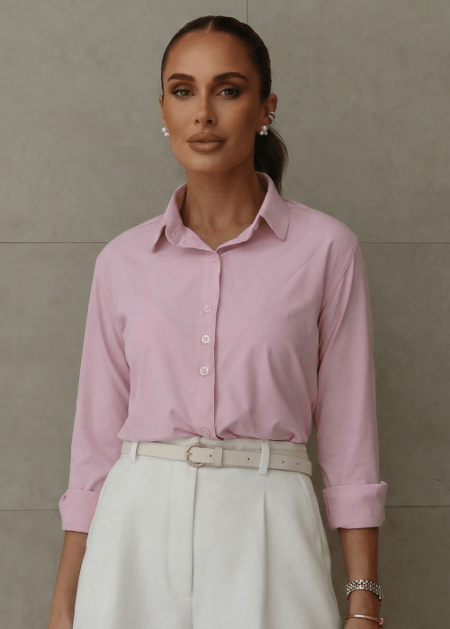CAMISA FEMININA SOCIAL MANGA LONGA ULTRA TECH ROSA CLARO CAMISA FEMININA SOCIAL MANGA LONGA ULTRA TECH ROSA CLARO