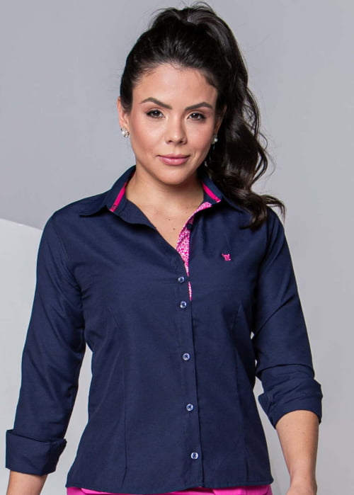 KIT 2 - 3 CAMISAS FEMININAS SOCIAIS MANGA LONGA